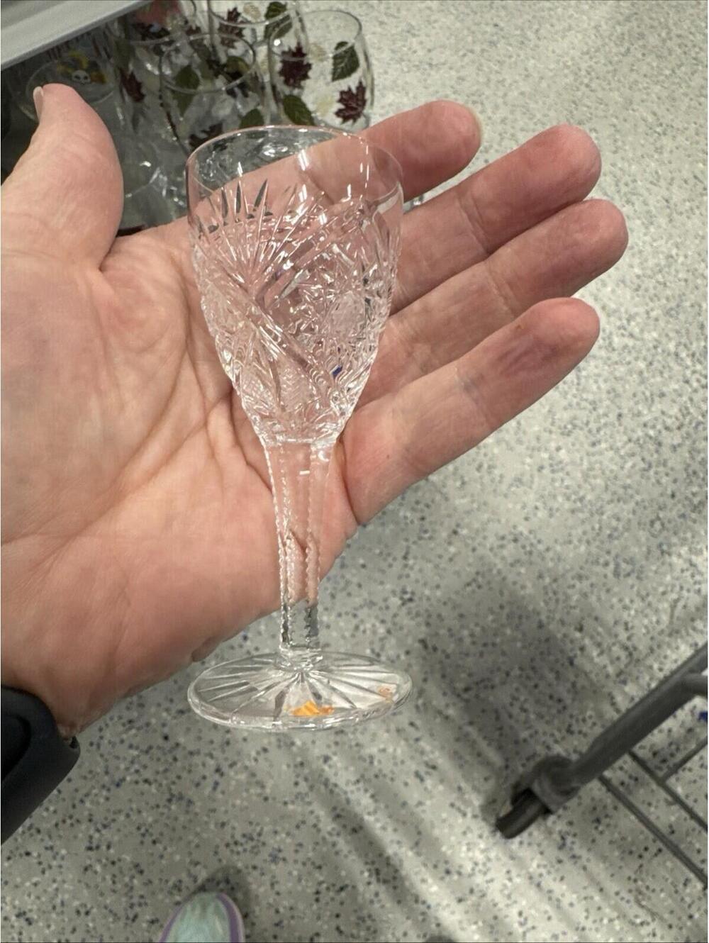 Baccarat Lagny Wine Glass Weingläser Crystal Glass 4” 2 Pieces Not Stamped